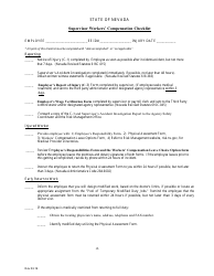 Supervisor Workers&#039; Compensation Checklist - Nevada