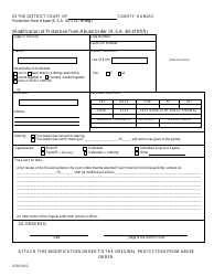 Kansas Modification Of Protection From Abuse Order Download Printable 