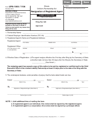 Form UPA-1005/1106 &quot;Resignation of Registered Agent&quot; - Illinois