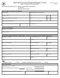 Document preview: Form ITD3188 Application for Out-of-State Distributor License - Idaho