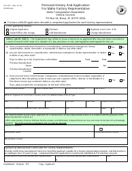 Document preview: Form ITD3181 Personal History and Application for Idaho Factory Representative - Idaho