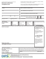 Form FIS0045 Business to Business Complaint Form - Michigan, Page 4
