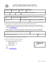 Document preview: Form ITD3051 Usdot Safety Responsibility Statement - Idaho