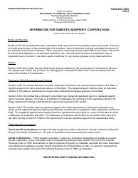 Document preview: Form DNP-INFO Information for Domestic Nonprofit Corporations - Hawaii