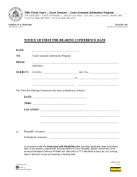 Document preview: Form 5C-P-237 Notice of First Pre-hearing Conference Date - Hawaii