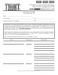 Document preview: Form LD A224.2 Read for a Lifetime - Final Reporting Form - Illinois