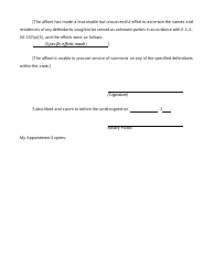 Affidavit for Service by Publication - Kansas, Page 2