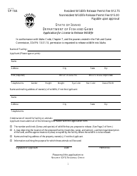 Form SP-104 &quot;Application for License to Release Wildlife&quot; - Idaho
