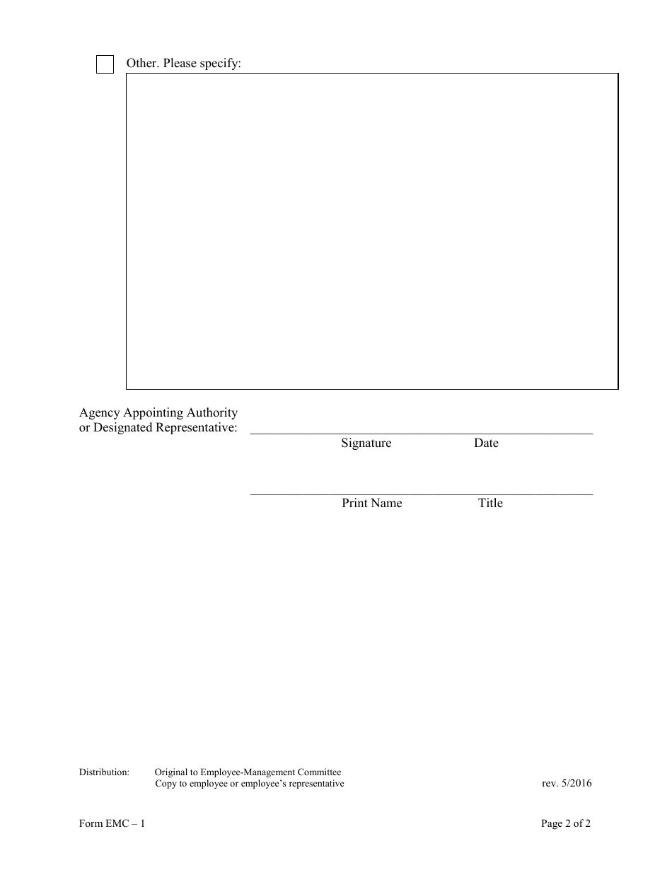 Form EMC-1 Agency Motion to Dismiss Grievance - Nevada, Page 2