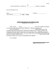 Document preview: Form 261 Order for Service by Publication - Kansas