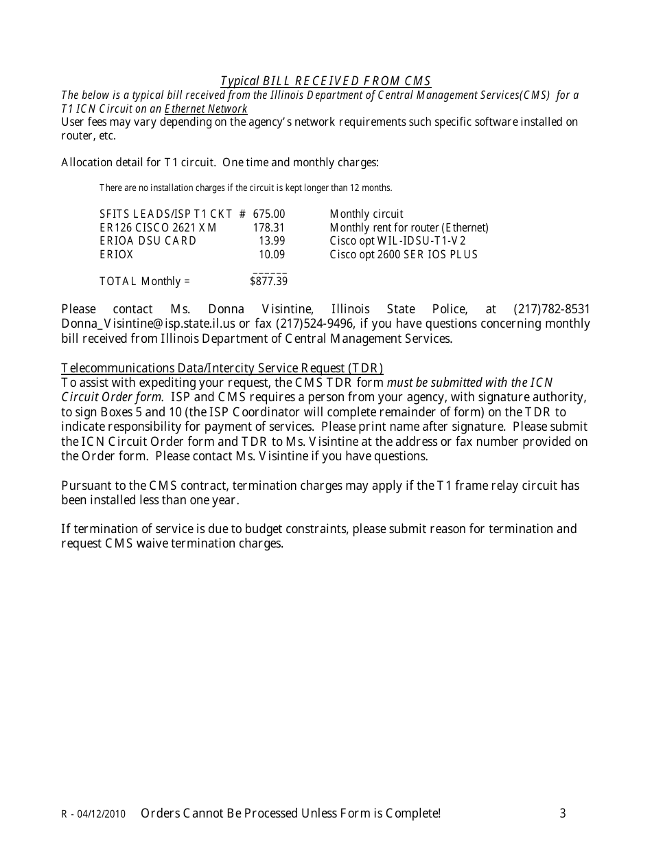 Icn Circuit Order Form - Illinois, Page 3