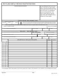 Form ISP6-134 &quot;Recyclable Metal Purchase Registration Form&quot; - Illinois