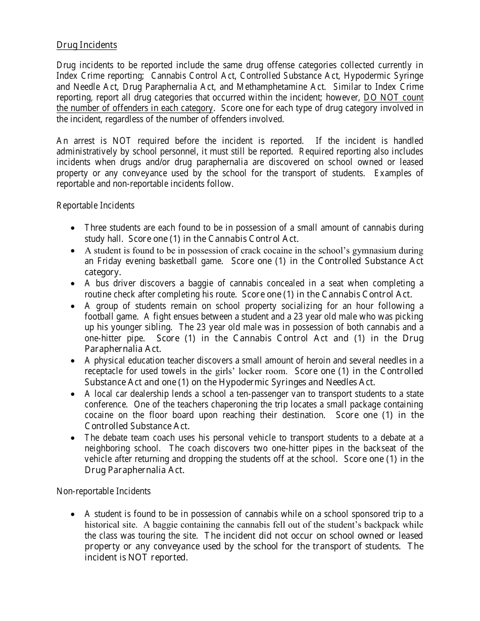 Form ISP-2-421B Monthly School Incidents Form - Uniform Crime Reporting Program - Illinois, Page 4