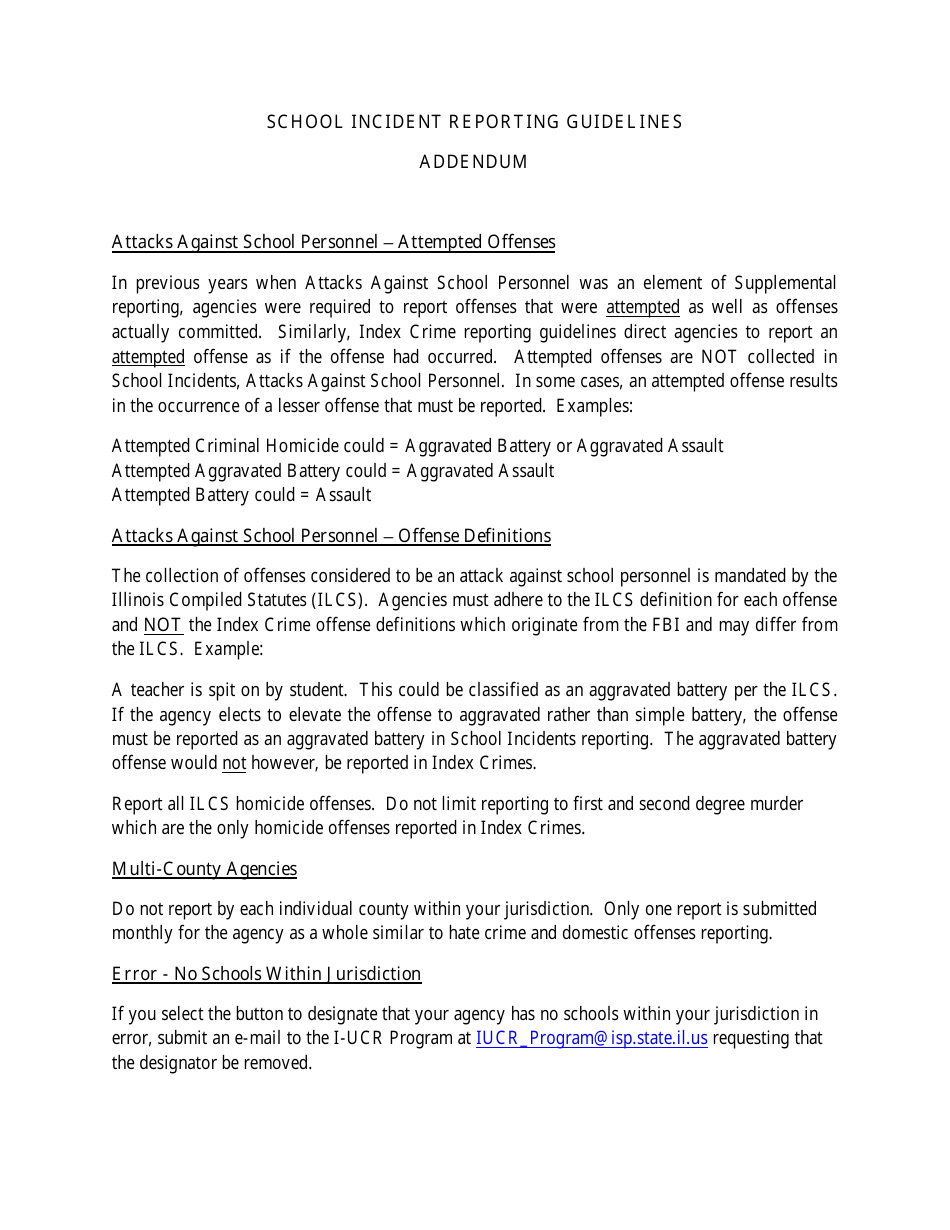 Form ISP-2-421B Monthly School Incidents Form - Uniform Crime Reporting Program - Illinois, Page 8