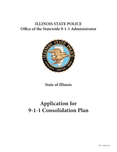 Form ISP7-302 Application for 9-1-1 Consolidation Plan - Illinois