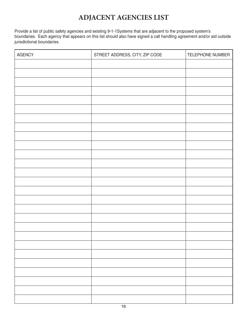Form ISP7-302 Application for 9-1-1 Consolidation Plan - Illinois, Page 19