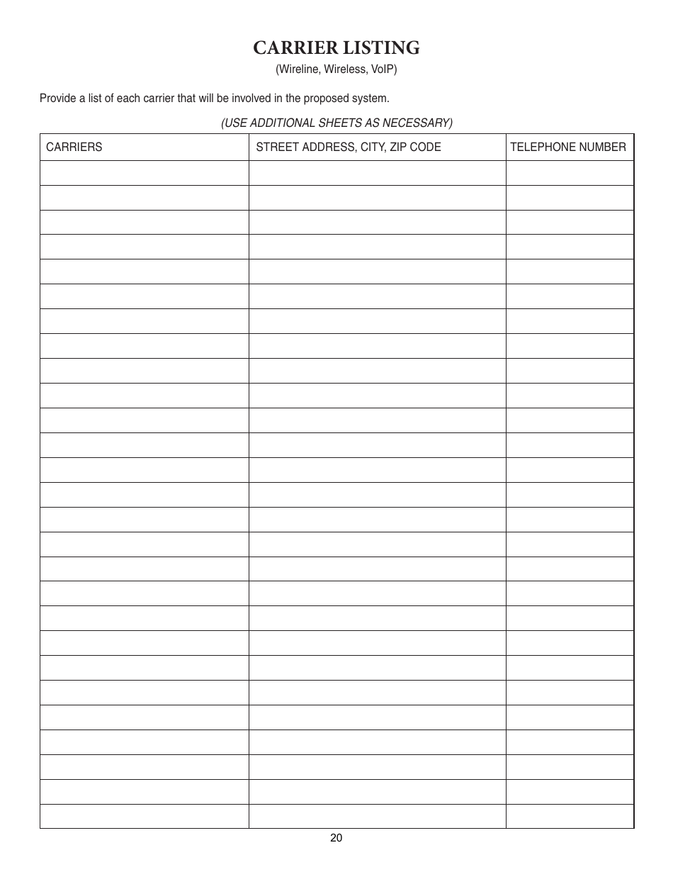 Form ISP7-302 Application for 9-1-1 Consolidation Plan - Illinois, Page 20