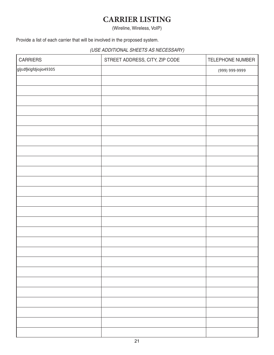 Form ISP7-302 Application for 9-1-1 Consolidation Plan - Illinois, Page 21
