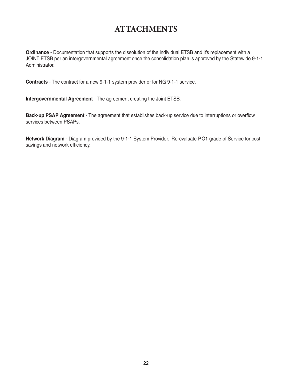 Form ISP7-302 Application for 9-1-1 Consolidation Plan - Illinois, Page 22