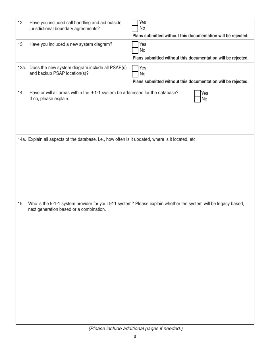 Form ISP7-302 Application for 9-1-1 Consolidation Plan - Illinois, Page 8