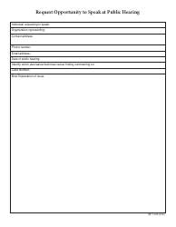 Document preview: Form ISP7-309 Request Opportunity to Speak at Public Hearing - Illinois