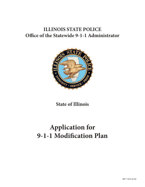 Form ISP7-310 Application for 9-1-1 Modification Plan - Illinois