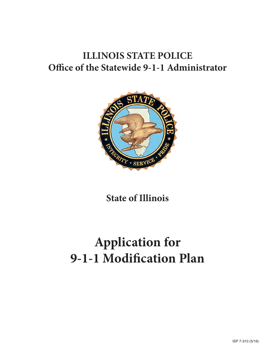 Form ISP7-310 Application for 9-1-1 Modification Plan - Illinois, Page 1