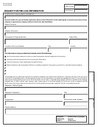 Form BFS-064 &quot;Request for Fire Loss Information&quot; - Michigan