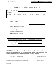 Form VTPC-05 &quot;Quarterly Reimbursement Request&quot; - Maryland