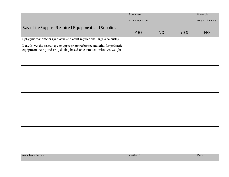 Checklist for Pediatric Equipment - Missouri, Page 2