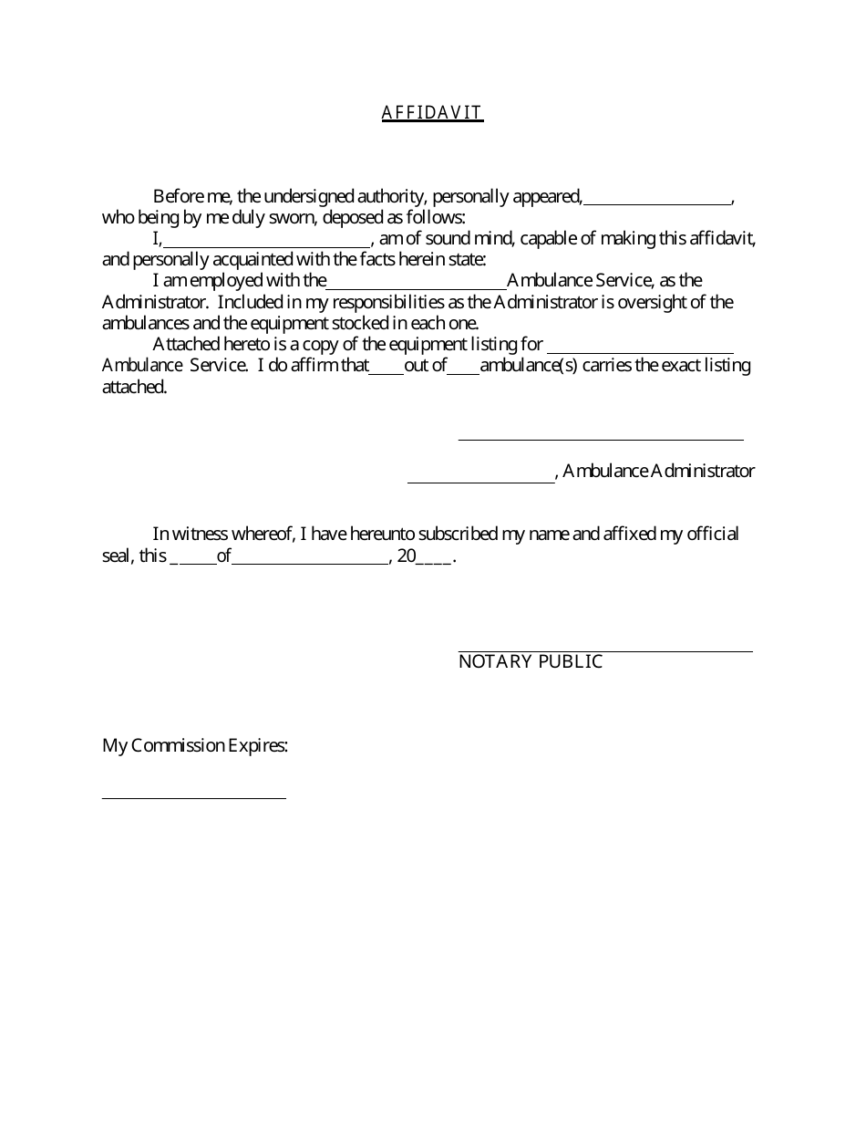 Missouri Affidavit Download Printable PDF | Templateroller
