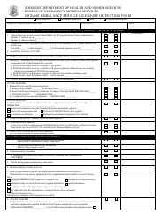 Form MO580-2314 Ground Ambulance Service Licensure Inspection Form - Missouri