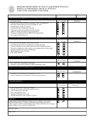 Document preview: Stretcher Van Inspection Form - Missouri