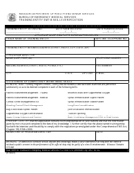 Document preview: Training Entity Emt-B Skills Verification Form - Missouri