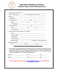 Electronic Funds Transfer Authorization Form - Georgia (United States), Page 2