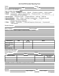 Document preview: Alc/Cla/Pch Incident Reporting Form - Georgia (United States)