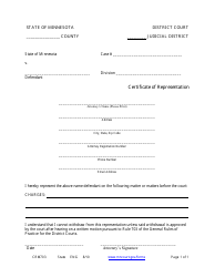 Document preview: Form CRM703 Certificate of Representation - Minnesota