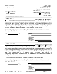Document preview: Form GAC1-U Acceptance of Appointment by Conservator / Guardian - County of Hennepin, Minnesota