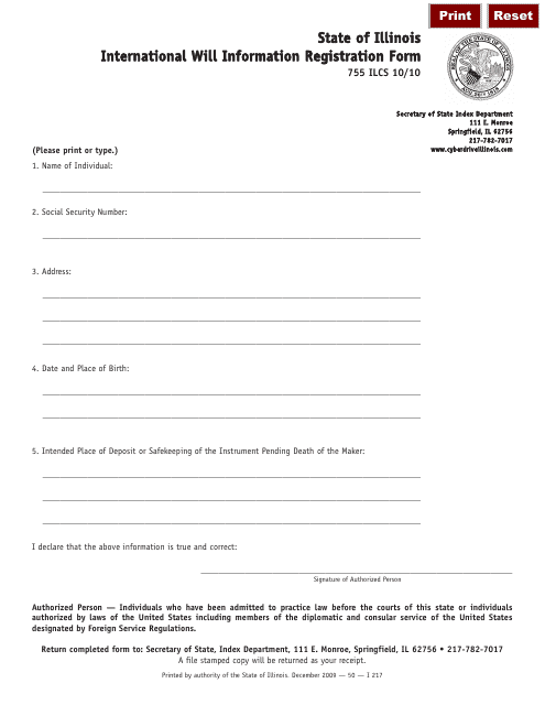 Form I217  Printable Pdf