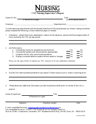 Document preview: Cna Nursing Supervisor's Report Form - Nevada