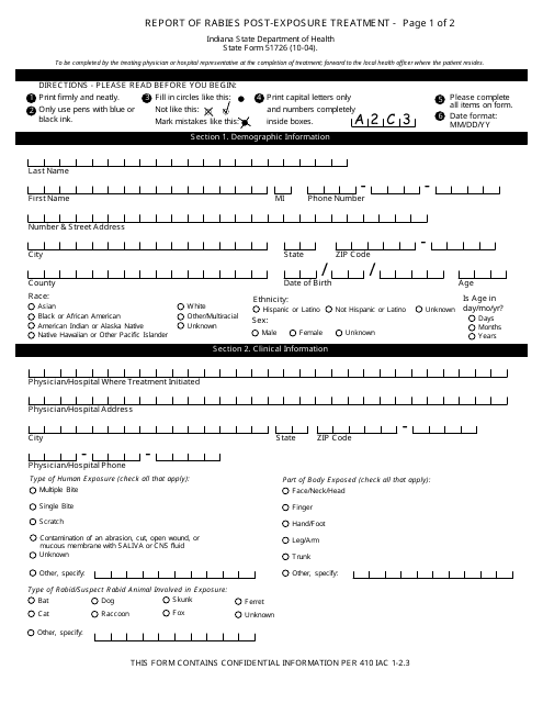 State Form 51726  Printable Pdf