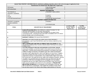 Voluntary Investigation and Remediation Plan Application Form and Checklist - Georgia (United States), Page 2