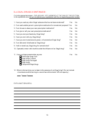 KLEC Form I-2 Pre-employment Polygraph Questionnaire - Kentucky, Page 12