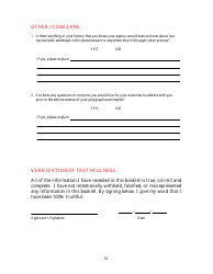 KLEC Form I-2 Pre-employment Polygraph Questionnaire - Kentucky, Page 16