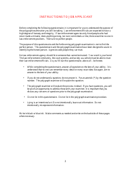 KLEC Form I-2 Pre-employment Polygraph Questionnaire - Kentucky, Page 2