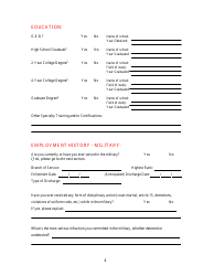 KLEC Form I-2 Pre-employment Polygraph Questionnaire - Kentucky, Page 4