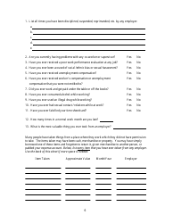 KLEC Form I-2 Pre-employment Polygraph Questionnaire - Kentucky, Page 6