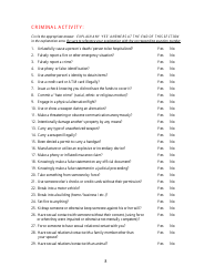 KLEC Form I-2 Pre-employment Polygraph Questionnaire - Kentucky, Page 8