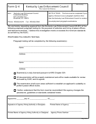 Document preview: KLEC Form Q-4 Polygraph Approval - Kentucky