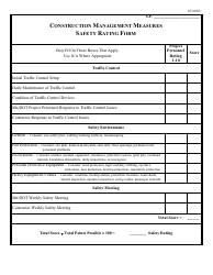 Document preview: Construction Management Measures Safety Rating Form - Minnesota